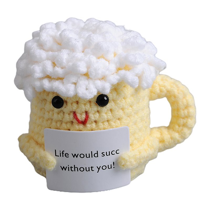 Háčkovaný plyšový hrnček na pivo